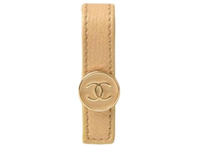 Chanel Coco Button Bi-Fold Long Wallet Beige