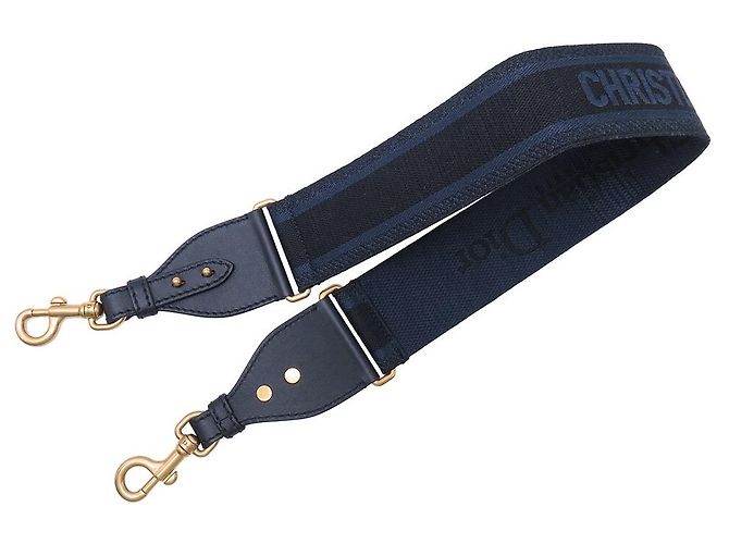 NEW CHRISTIAN DIOR NAVY BLUE CANVAS SHOULDER STRAP