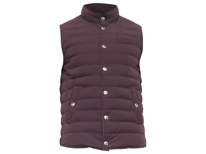Brunello Cucinelli Steppweste aus braunem Polyamid