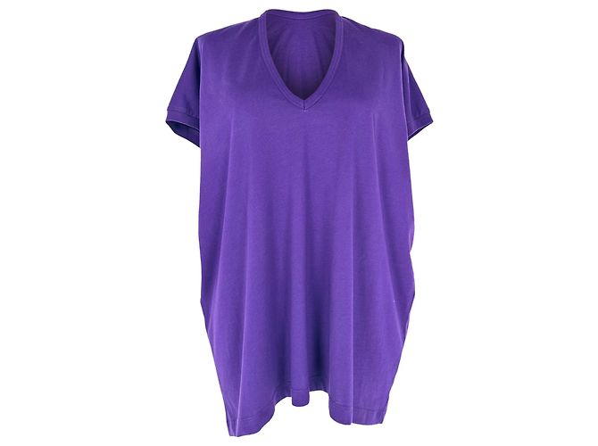 Blusa com decote em V Dries Van Noten em algodão roxo