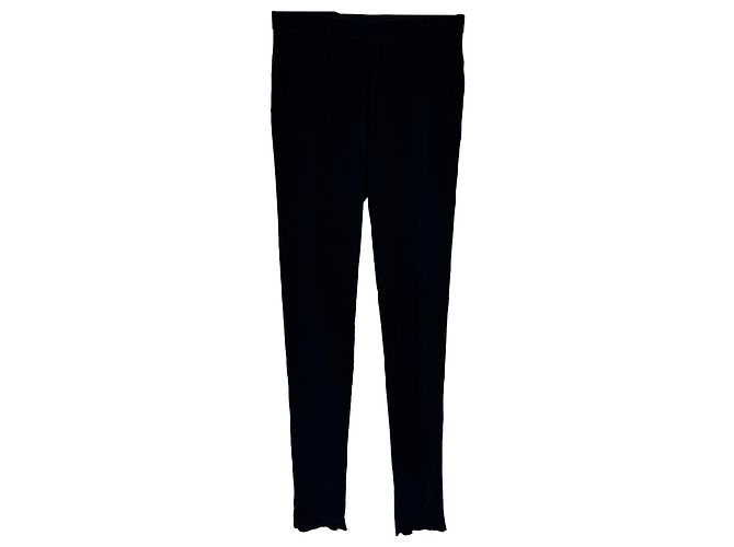 Giorgio Armani gerippte Strickhose aus schwarzer Wolle