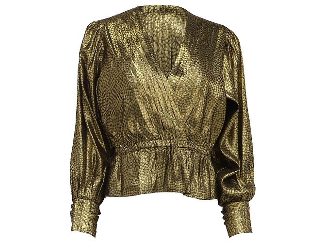 Joie Nadeen Bluse aus metallicgoldem Polyester Golden