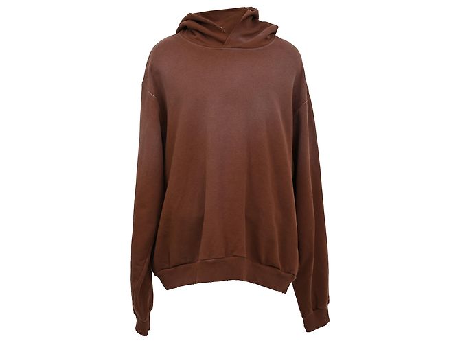 Acne Studios Kapuzenpullover mit Rundhalsausschnitt aus brauner Baumwolle