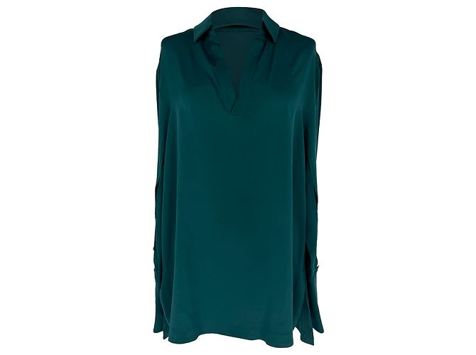 Blusa Max Mara con scollo a V in cotone verde
