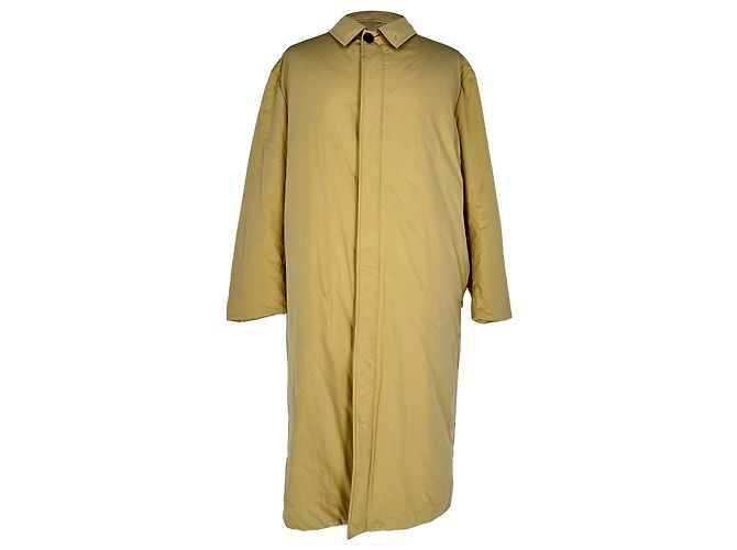 The Row Padded Long Coat in Beige Polyester