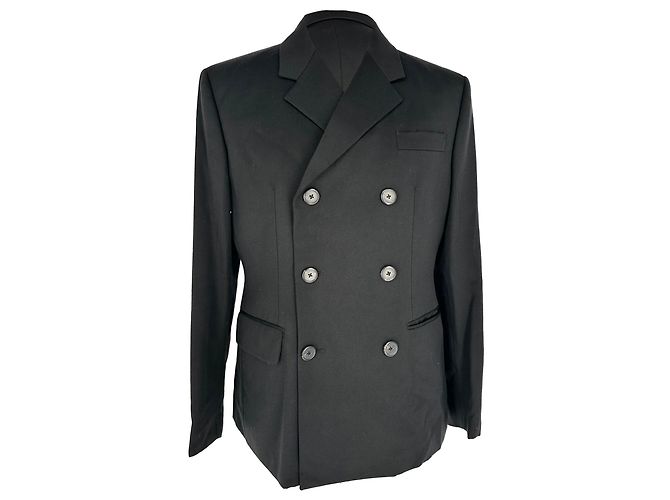 Prada Double-breasted Blazer in Black Wool