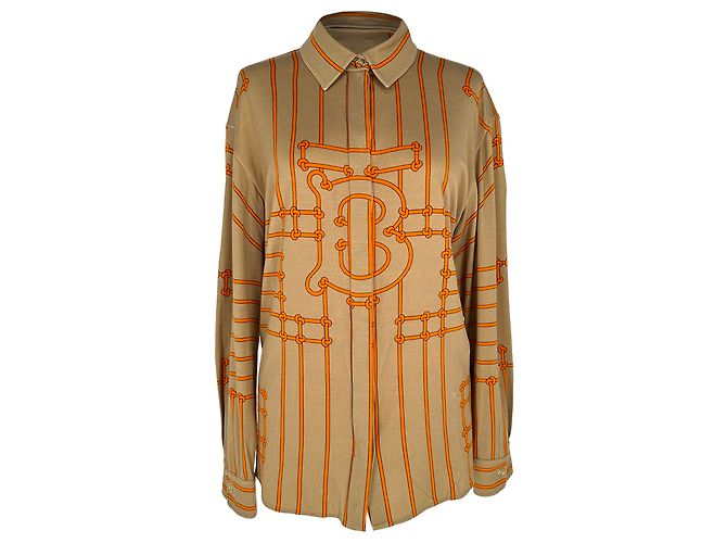 Camicia stampata Burberry Emma in seta multicolore
