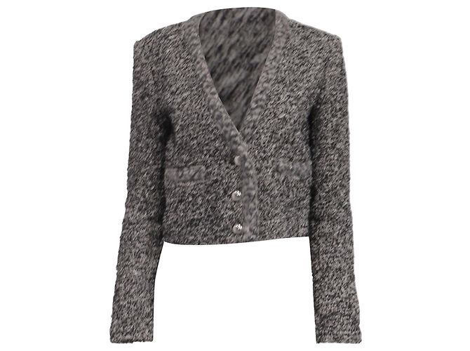 Isabel Marant Gwendoline Tweed-Blazer in Schwarz Acryl Grau