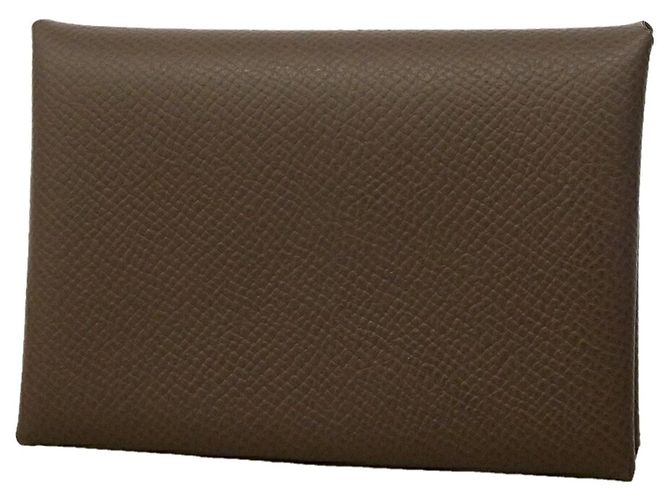 Hermès Hermes Calvi Duo Wallet/Coin Case Brown