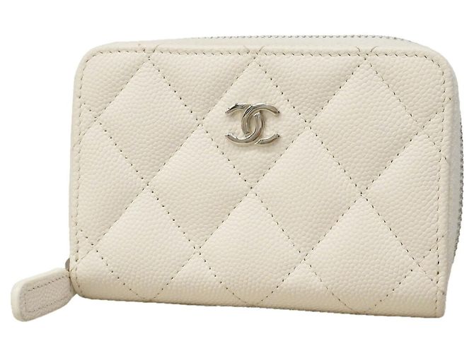 Monedero Chanel Matelassé de piel caviar Blanco