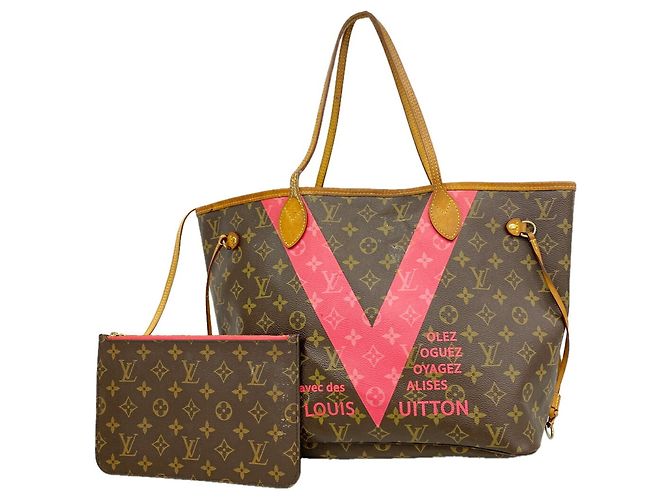 Bolso Tote Louis Vuitton Monogram V-Line Neverfull MM Roja
