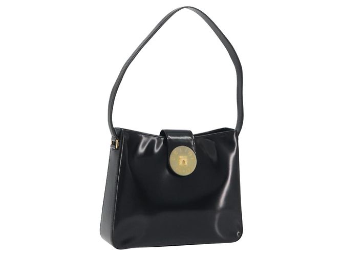 Céline CELINE Bolsa de ombro em couro preto e dourado