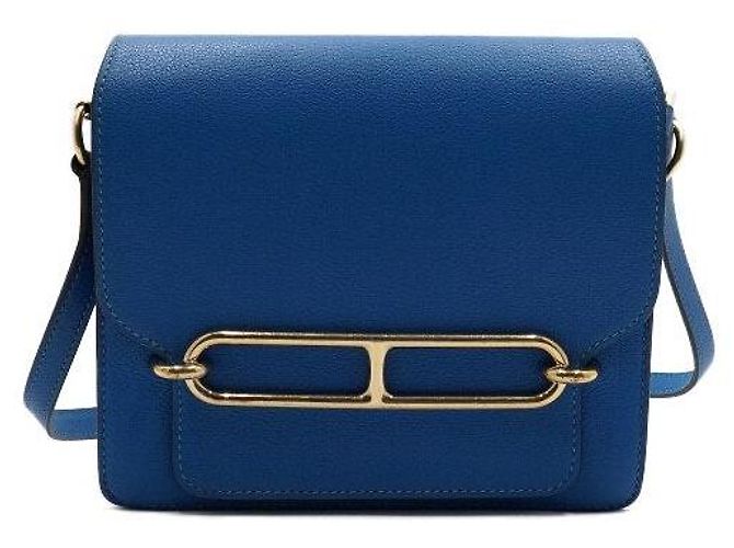 Hermès Borsa a tracolla e crossbody Blue Roulis Gold Hardware