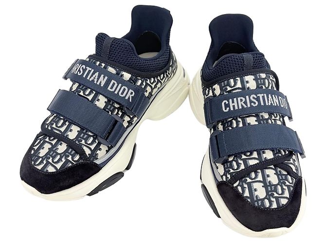 Dior Baskets Oblique à Velcro Bleu