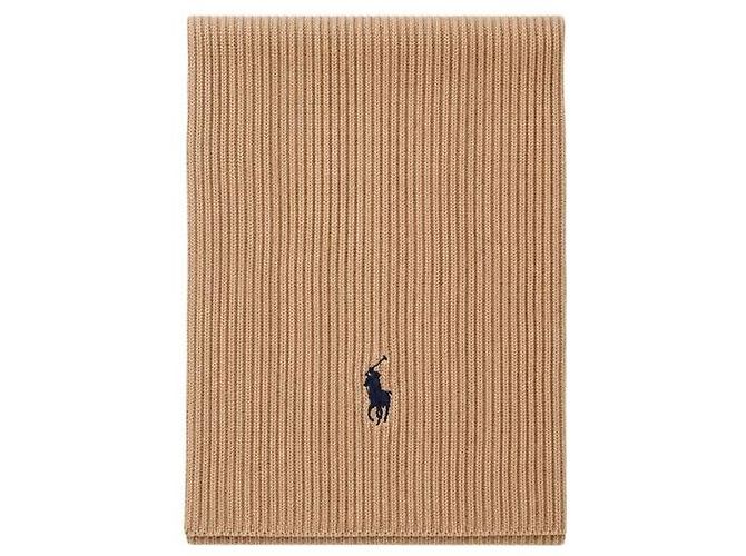 Ralph Lauren Cachecol canelado clássico com bordado de pônei Castanho Marrom