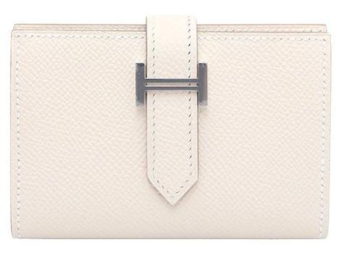 Hermès Compact Card Holder with Silver Hardware Brown