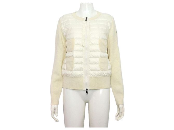 Moncler Gesteppte Strickjacke für Damen Weiß