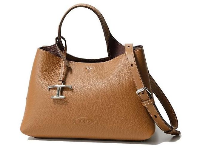 Tod's Borsa a Tracolla Micro Tote Logo Timeless Camel Marrone
