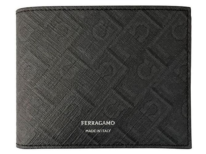 Salvatore Ferragamo Two-Tone Monogram Wallet Black Red
