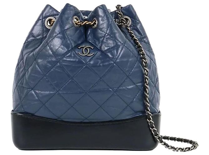 Chanel Gabrielle Small Backpack Navy Lambskin Blue