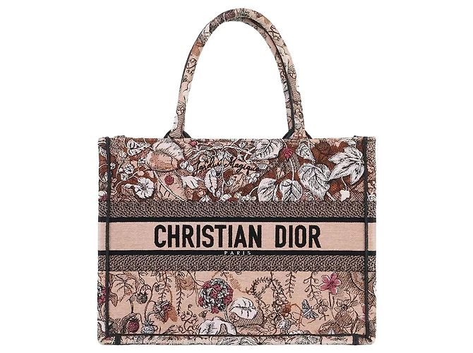 Dior Jardin Magic Book Tote Medium Embroidery Pink Multi Rosa