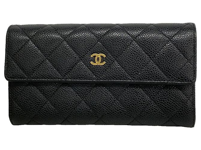 Cartera larga Chanel negra Negro