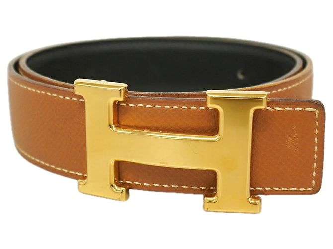 Hermès Cinturón Hermes Constance Negro Dorado