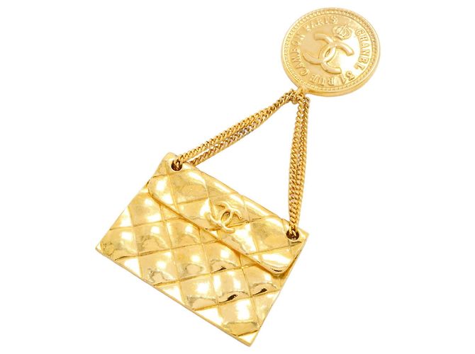 Chanel vergoldete Brosche Golden