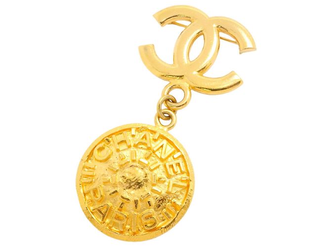Chanel vergoldete Brosche Golden