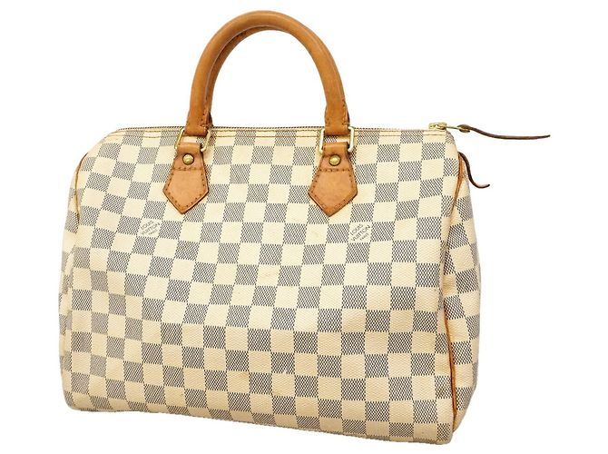 Louis Vuitton Damier Azur Speedy 30 Handtasche Weiß