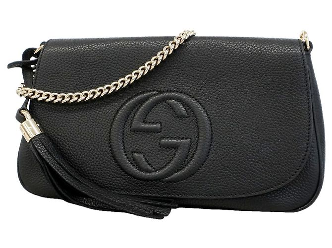 Bolsa de Ombro Gucci Soho Interlocking G Preto