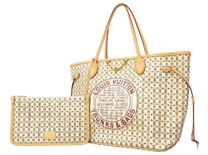 Borsa Tote Louis Vuitton Monogram Neverfull MM Beige