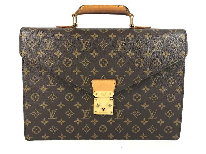 Bolso Louis Vuitton Monogram Serviette Conseiller Castaño Monograma