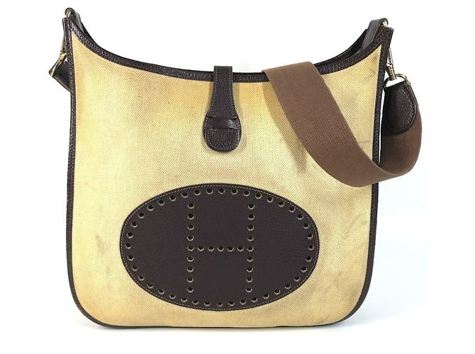 Hermès Bolsa HERMES Evelyne 1 GM Marrom Bege Amarelo