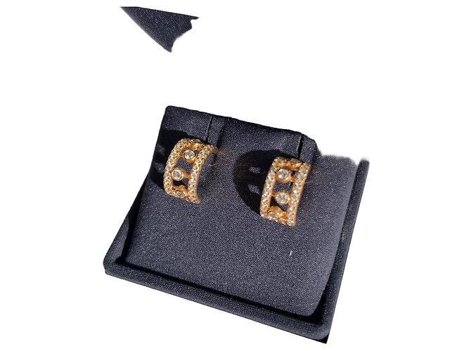 Brincos De Beers em Ouro e Diamantes Dourado