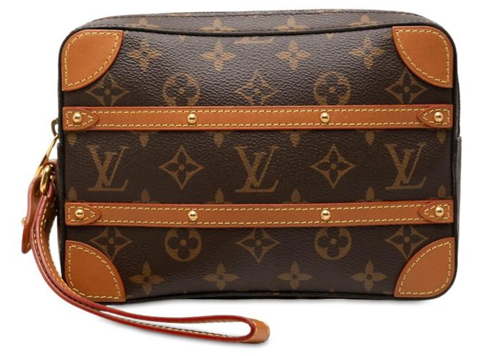 Louis Vuitton Monogram Legacy Soft Trunk Pochette Clutch Bag Castaño Monograma