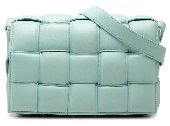 Borsa a tracolla in pelle blu Bottega Veneta