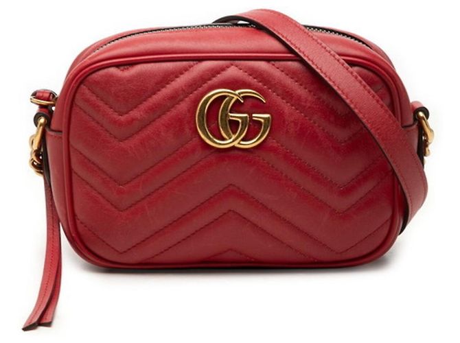 Borsa a tracolla matelassé Gucci GG Marmont Rosso