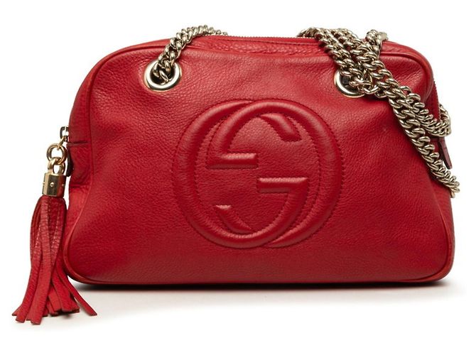 Borsa a tracolla Gucci Interlocking G Soho Chain Rosso