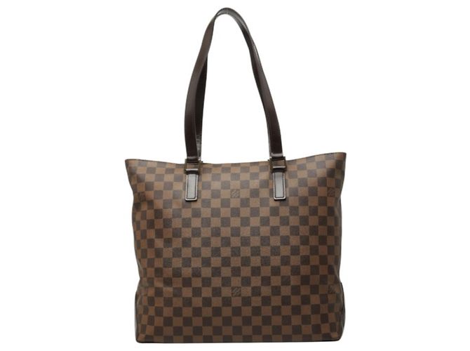 Bolsa de Ombro Louis Vuitton Damier Cabas Mezzo Marrom Damier ebene