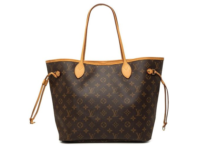 Louis Vuitton Monogram Neverfull MM Shoulder Bag Brown