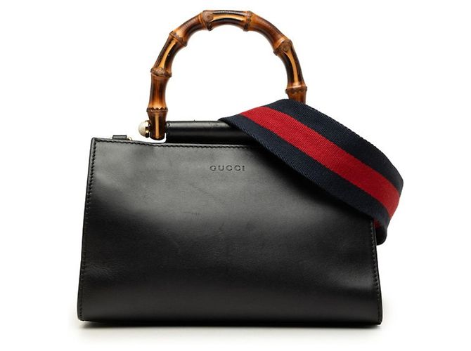 Sac à main Gucci Bamboo Sherry Line Nymphaea Noir Rouge