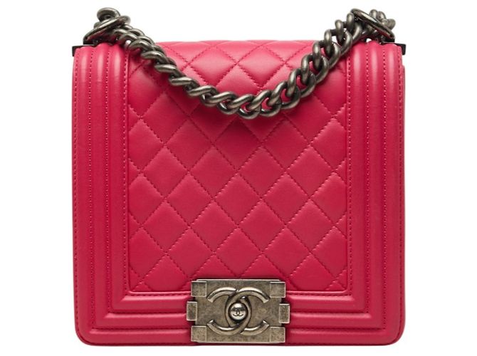 Le Boy Bolsa de Ombro Chanel Boy Coco Mark Chain Rosa