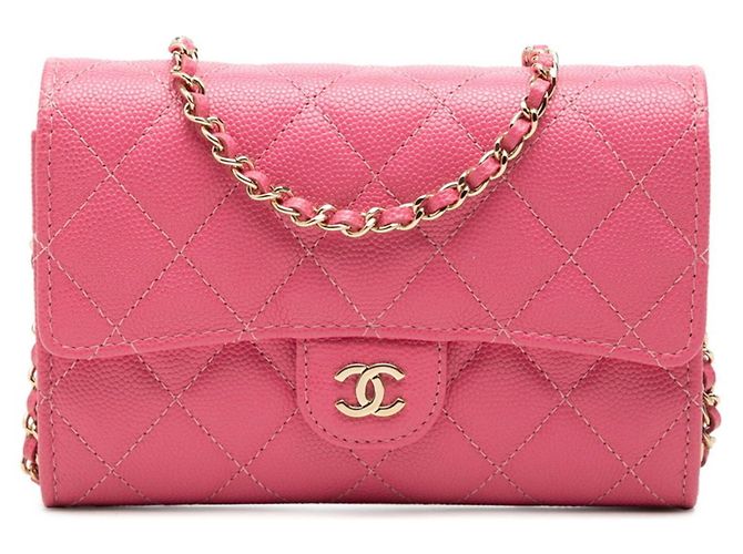 Bolso de hombro cartera Chanel Matelassé Coco Mark Chain Rosa