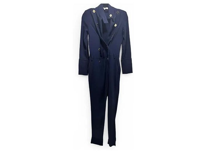 Pierre Balmain navy blue buttoned jumpsuit