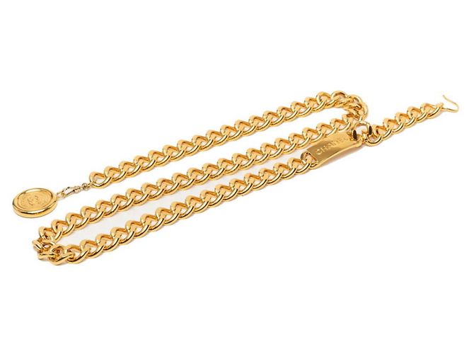 Cambon Cinturón de cadena chapado en oro Chanel Dorado