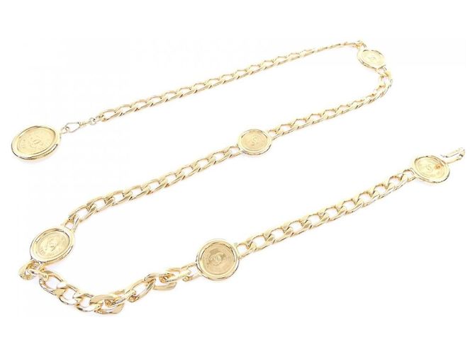 Cinturón de cadena dorada Chanel Dorado