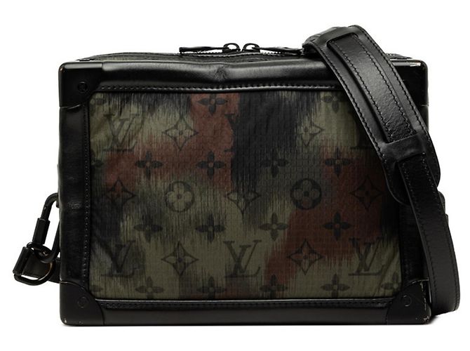 Borsa a tracolla Soft Trunk Monogram Camouflage Louis Vuitton Nero Cachi