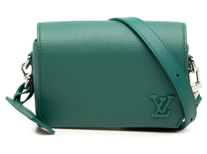 Borsa a tracolla in pelle verde Louis Vuitton