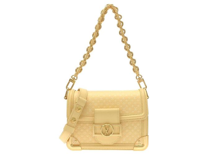 Borsa a spalla MINI Louis Vuitton Nanogram Dauphine Giallo